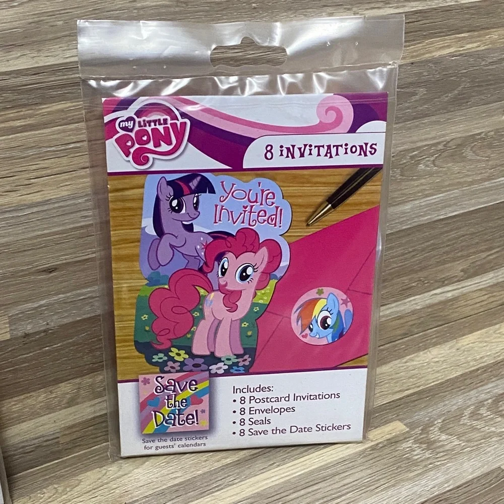 My Little Pony Pink and Purple Invitations 16 Pinkie pie party decoration ponys